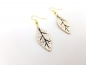 Preview: Blatt Ohrringe goldfarben schwarz